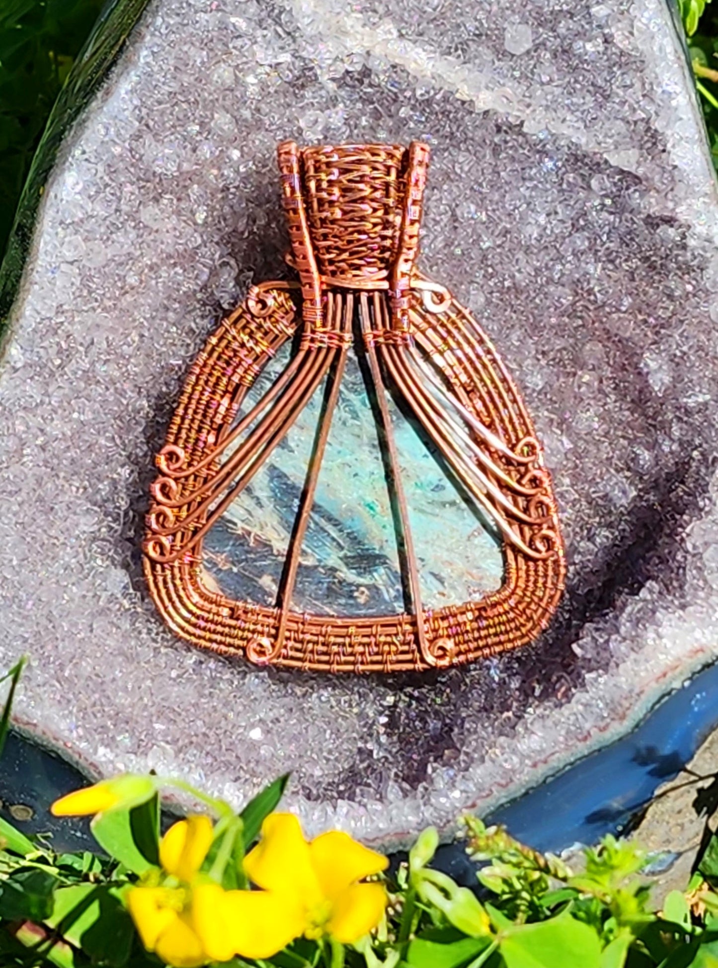 Handcut California Plasma Agate Pendant