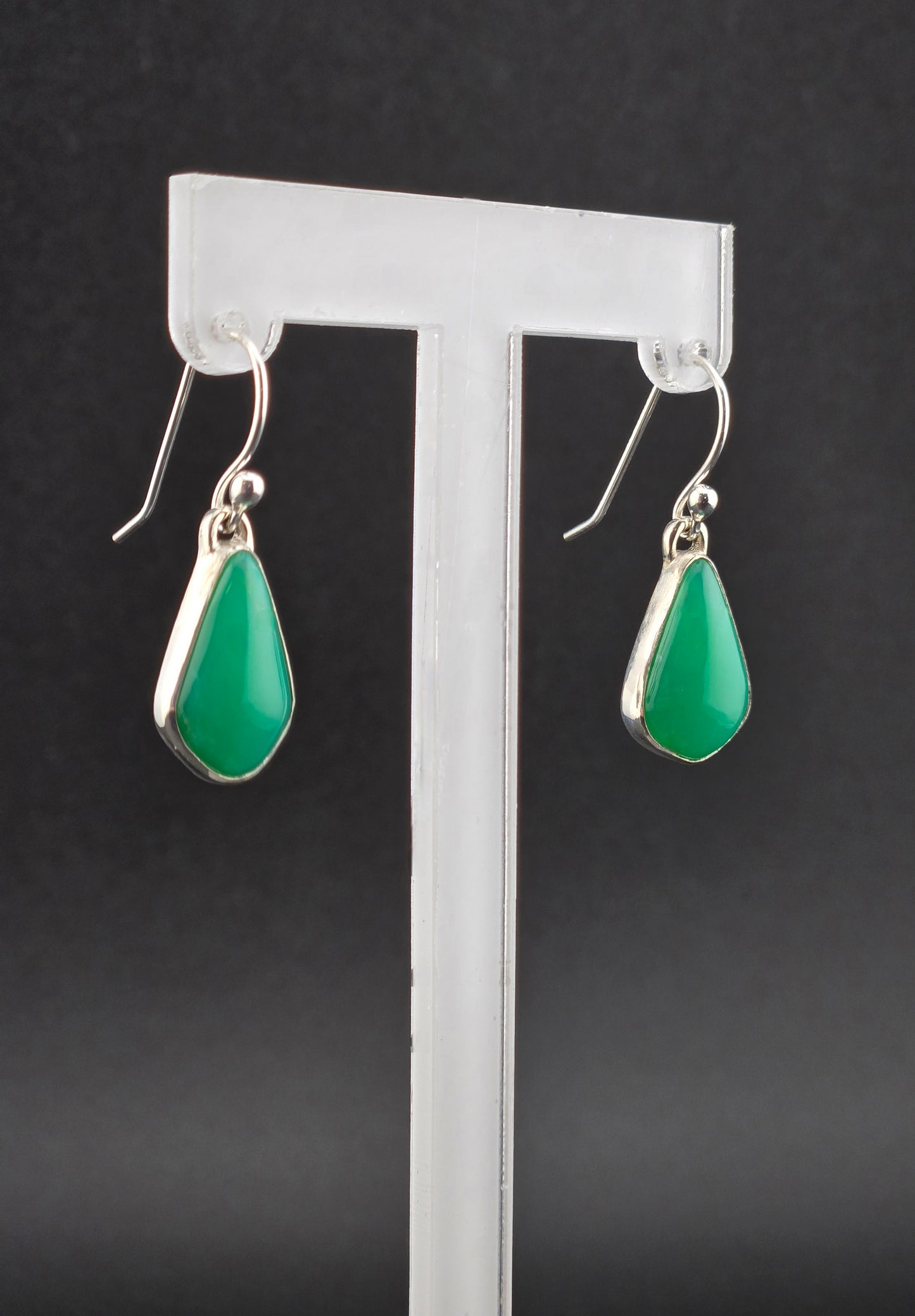 Chrysoprase Drop Pendant Earrings