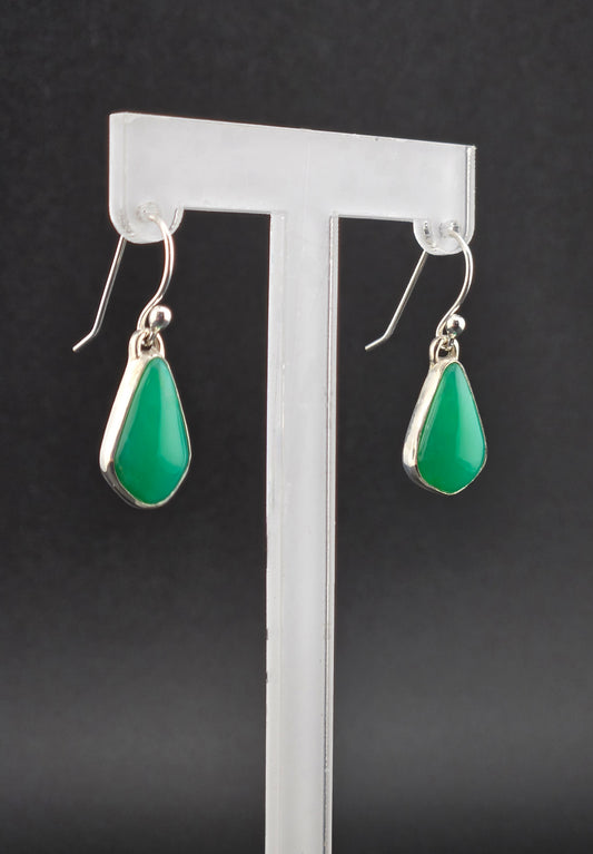 Chrysoprase Drop Pendant Earrings