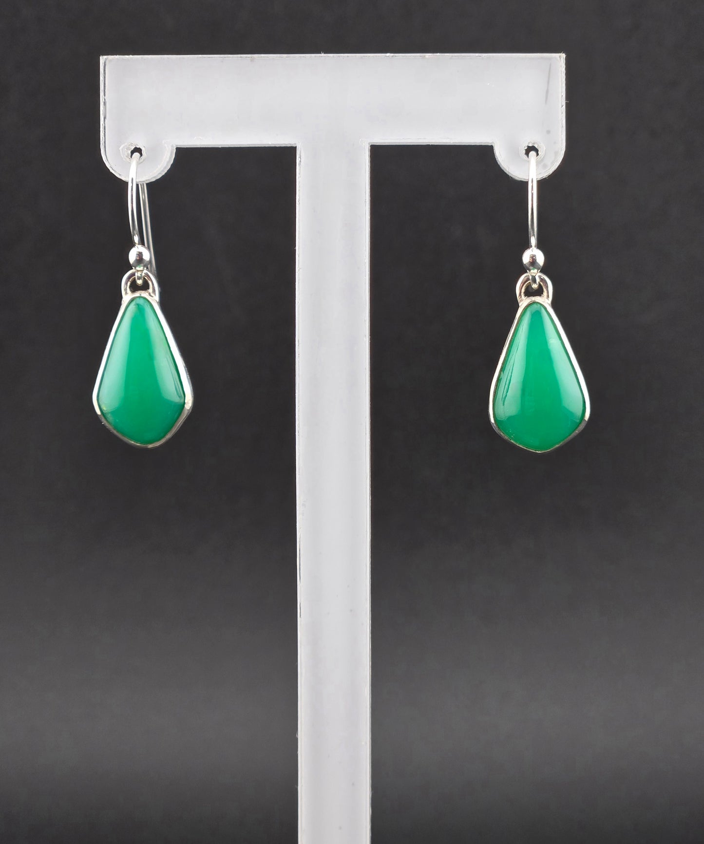Chrysoprase Drop Pendant Earrings
