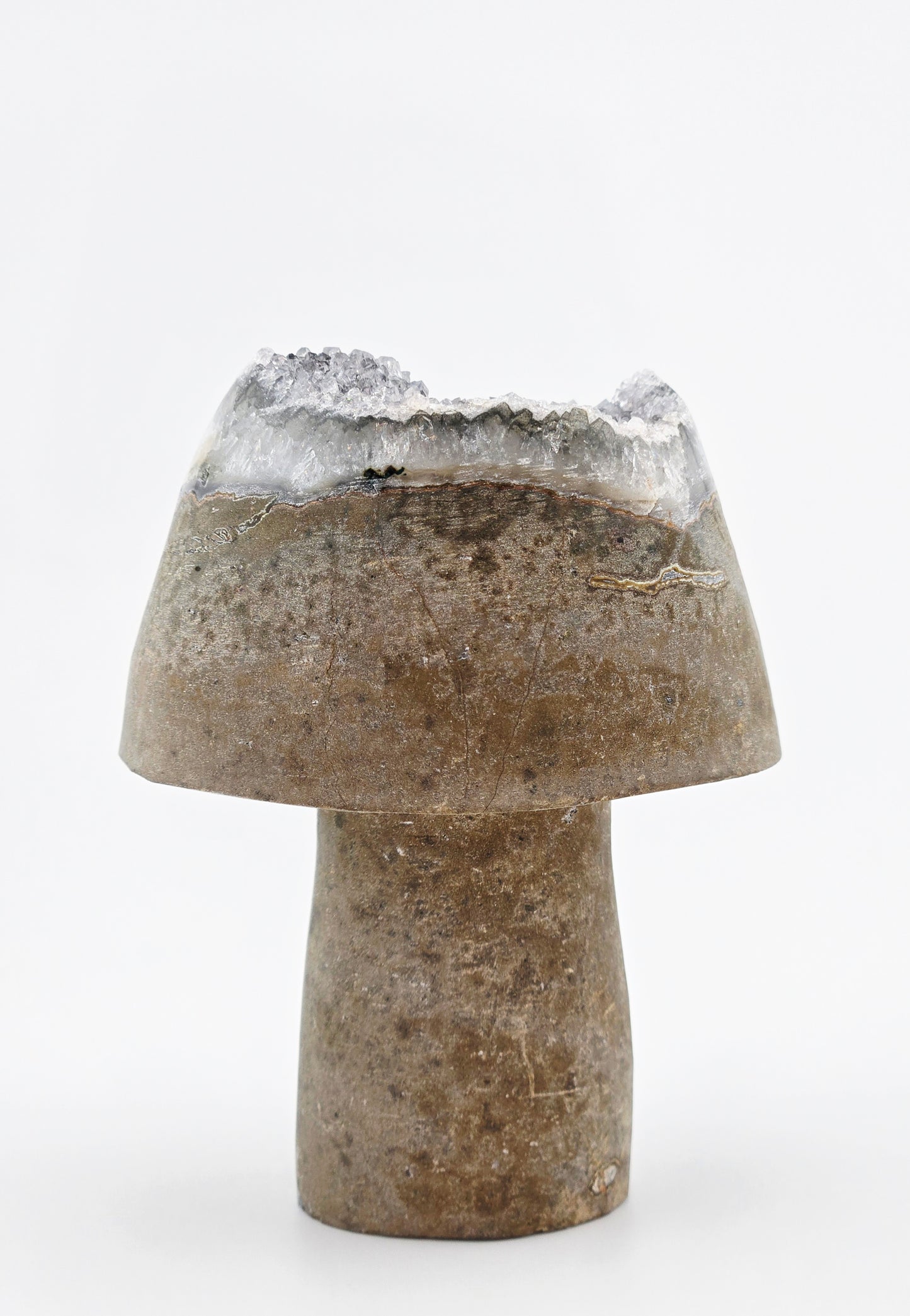 Brazilian Amethyst Mushroom Cut with Druzy Top