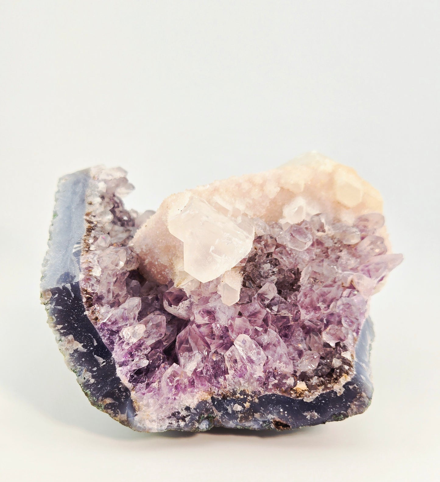 Brazilian Amethyst with UV Reactive Calcite Display Specimen