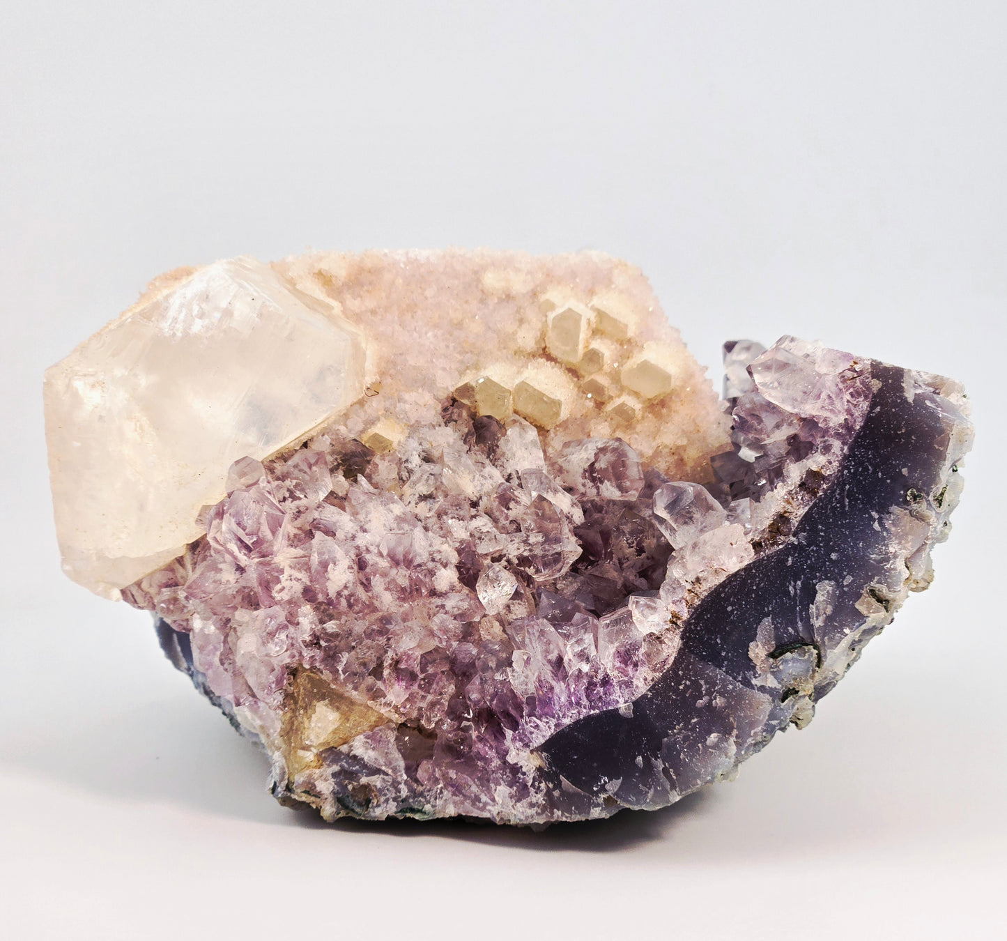 Brazilian Amethyst with UV Reactive Calcite Display Specimen