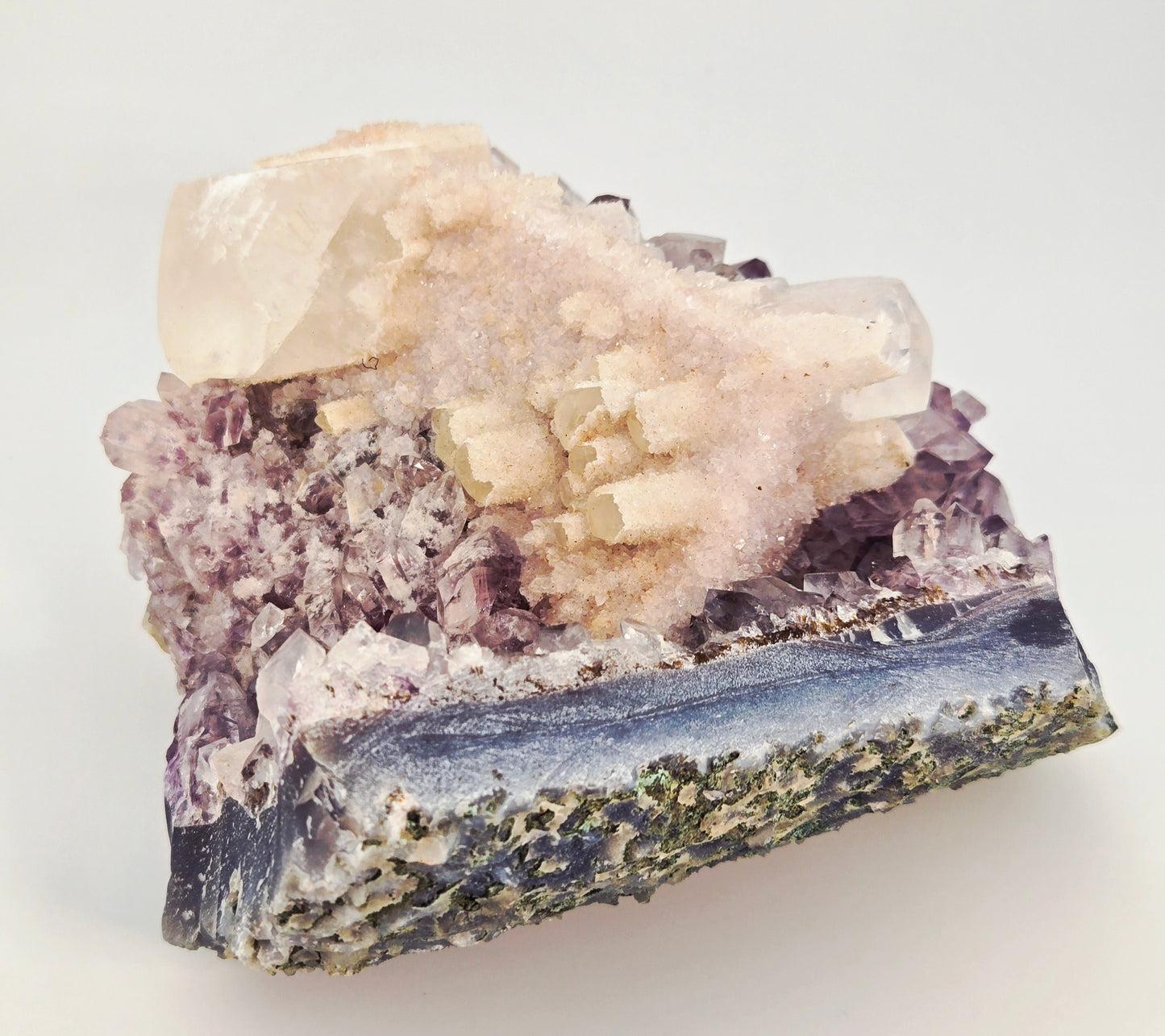 Brazilian Amethyst with UV Reactive Calcite Display Specimen