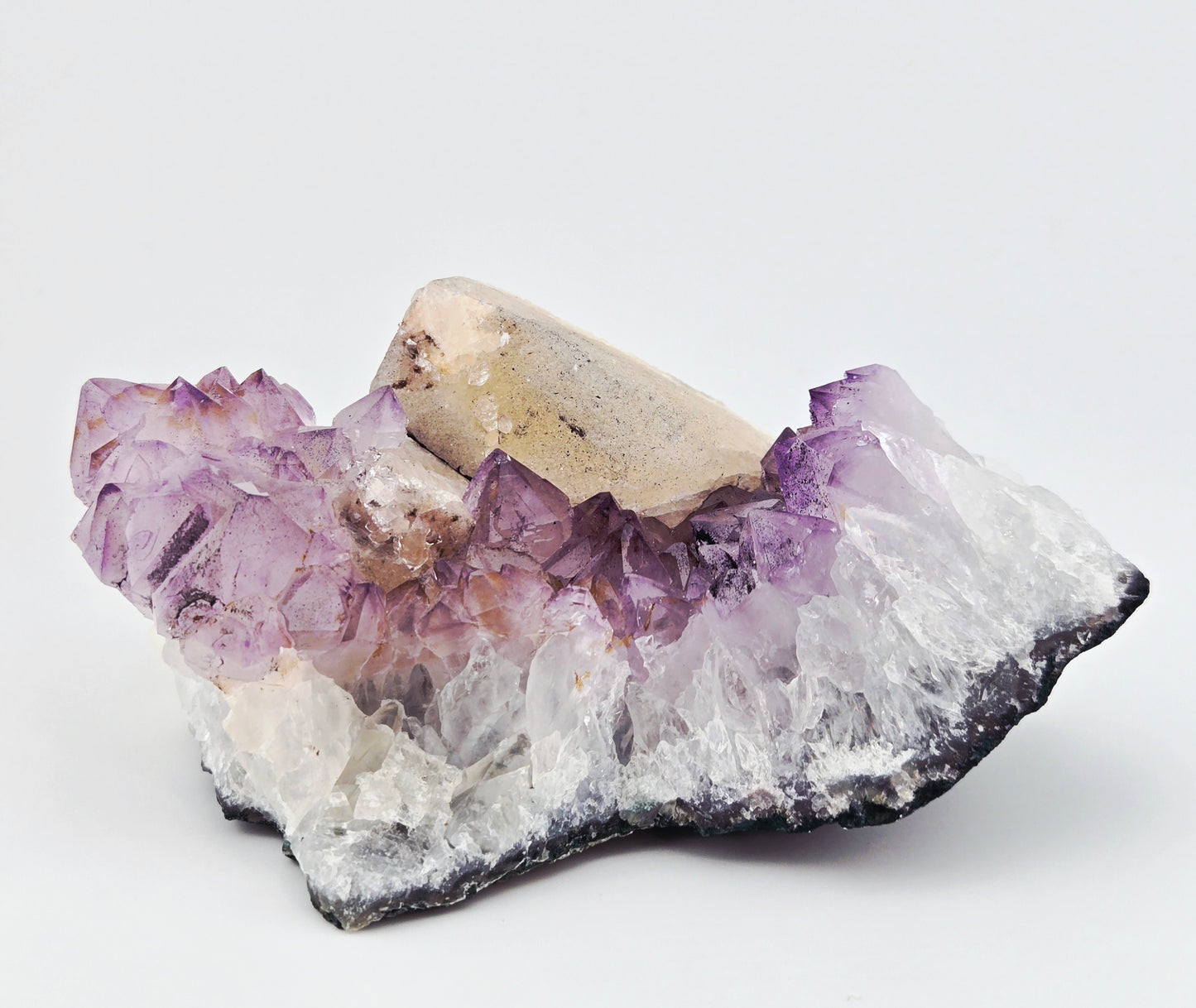 Brazilian Amethyst with UV Reactive Calcite Display Specimen