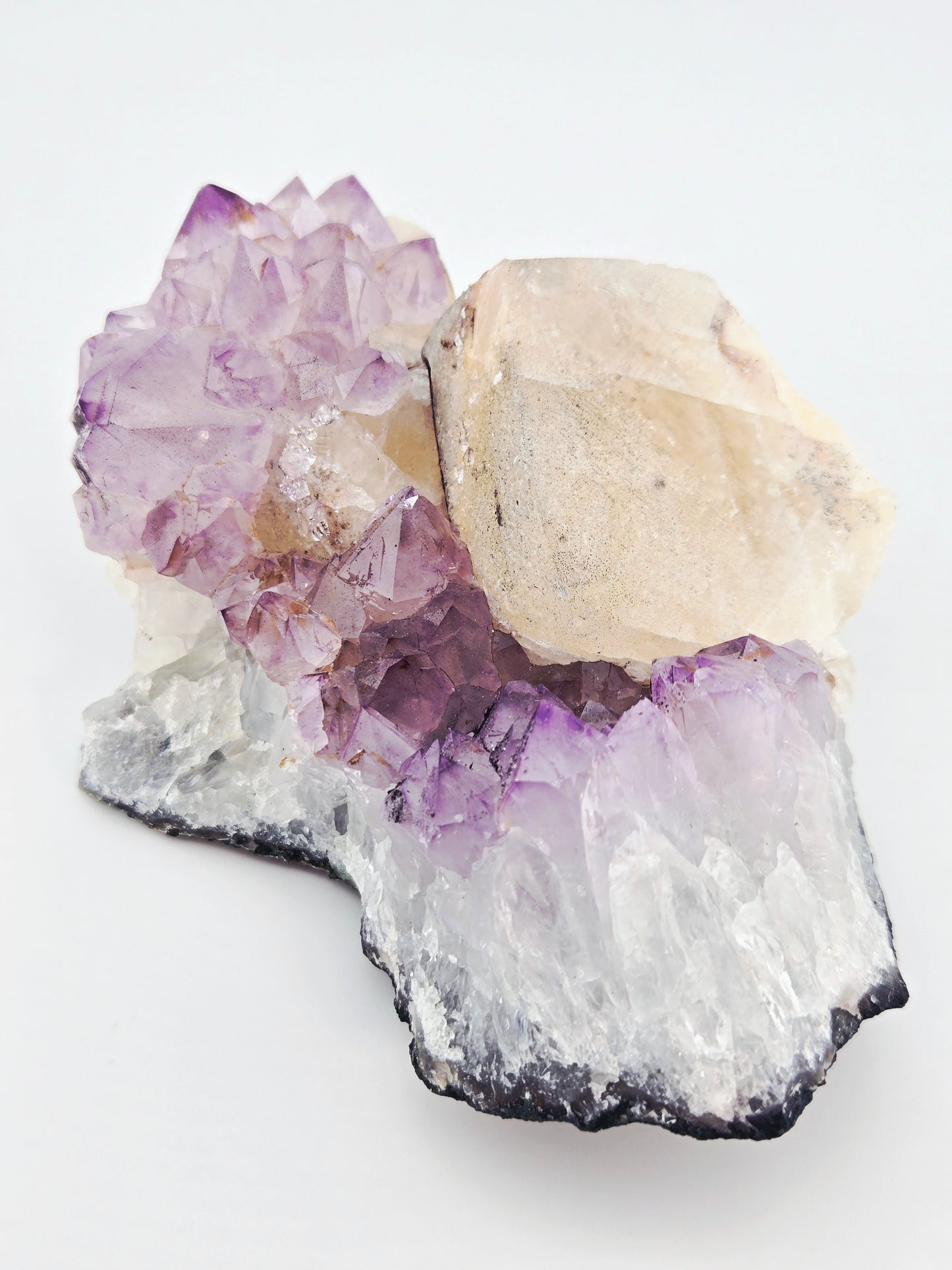 Brazilian Amethyst with UV Reactive Calcite Display Specimen