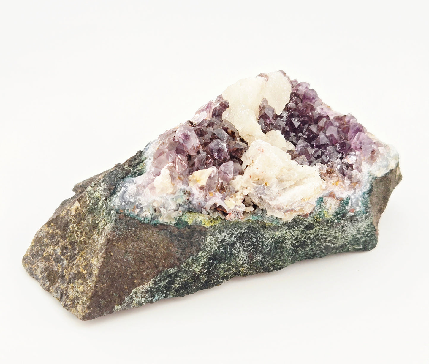 Brazilian Amethyst with UV Reactive Calcite Display Specimen