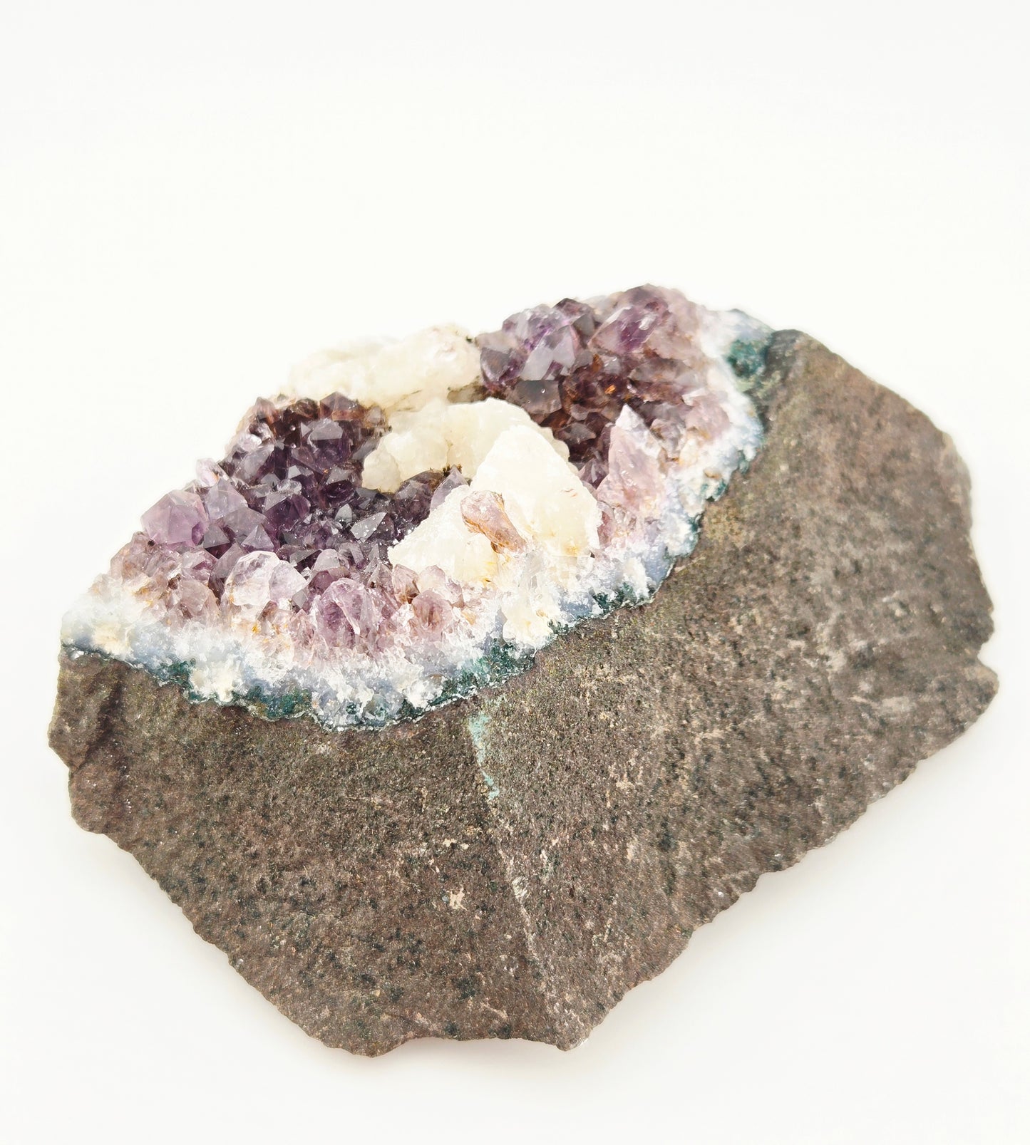 Brazilian Amethyst with UV Reactive Calcite Display Specimen