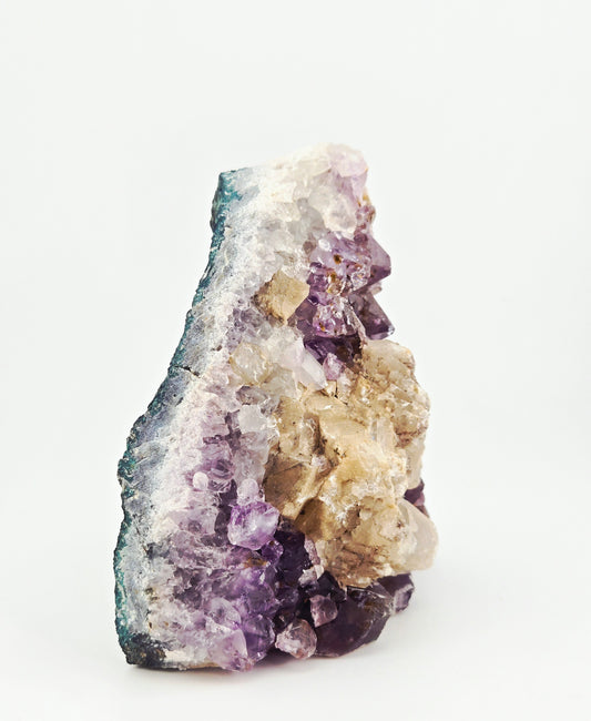 Brazilian Amethyst with UV Reactive Calcite Display Specimen