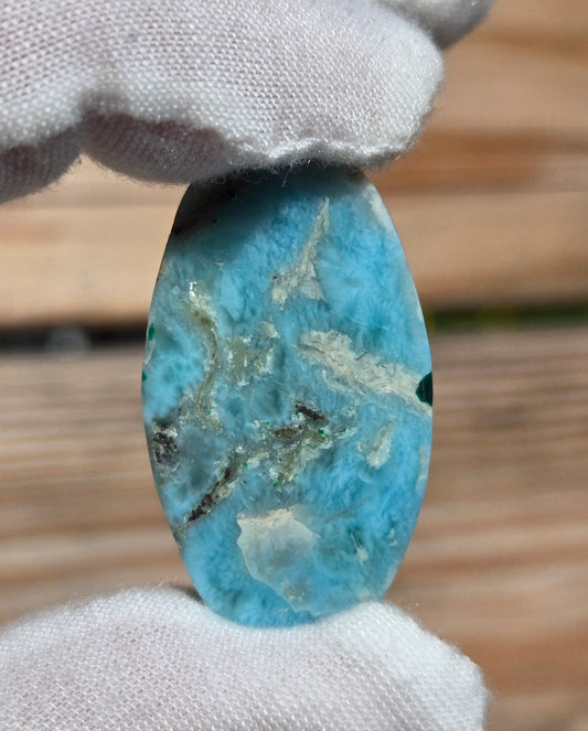 Hand Cut Larimar Cabachon