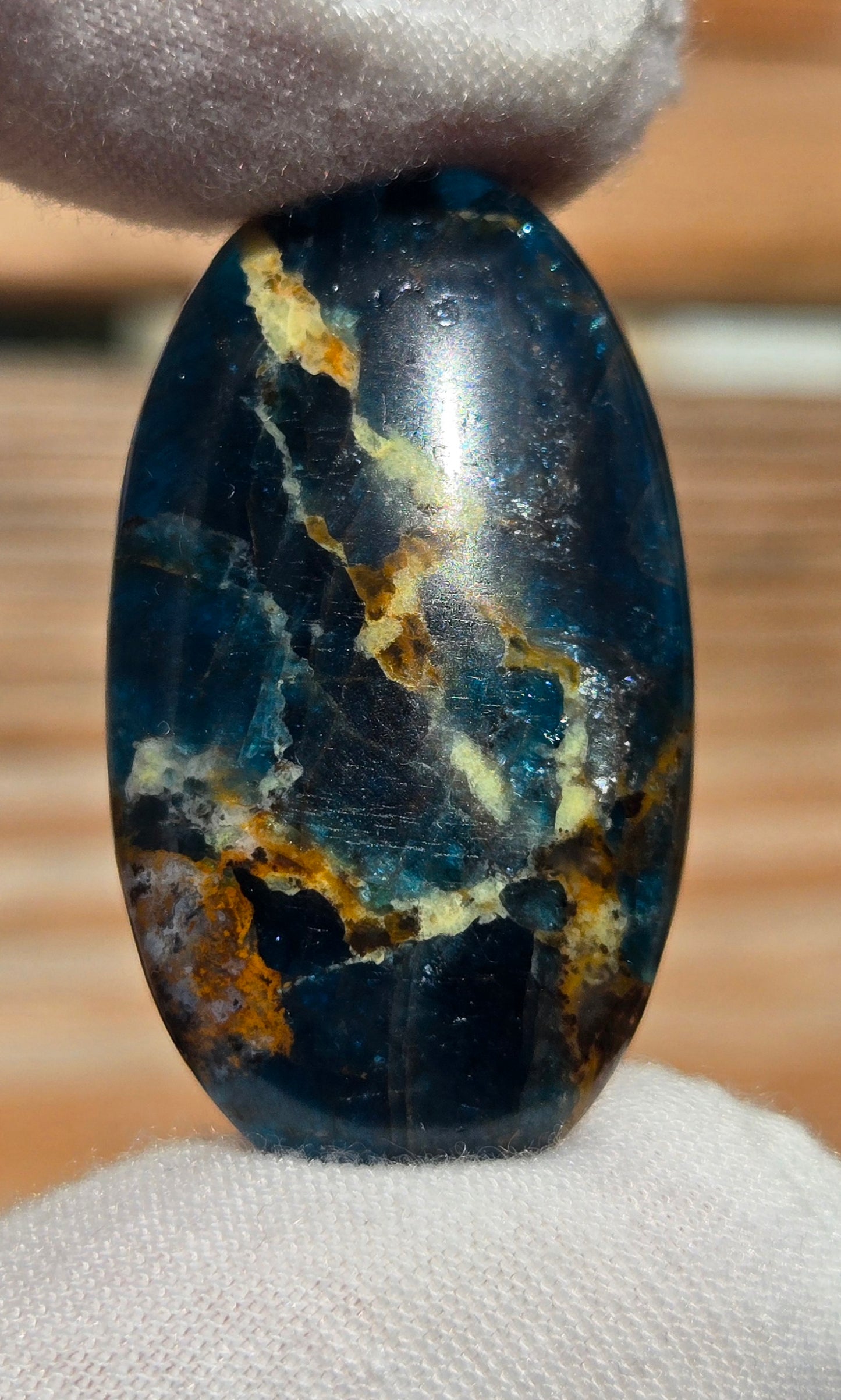 Hand Cut Apatite Cabochon