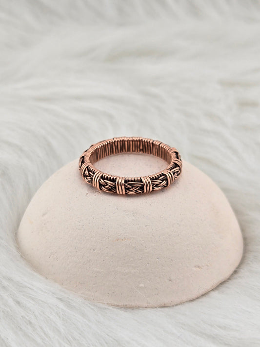 Bare Copper Braided Ring