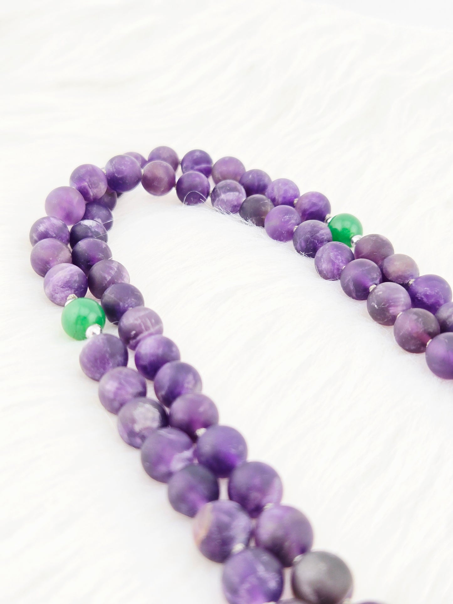 Handmade Matte Amethyst Mala Necklace