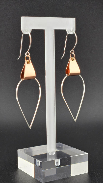 Riveted Bare Mixed Metals Drop Earrings