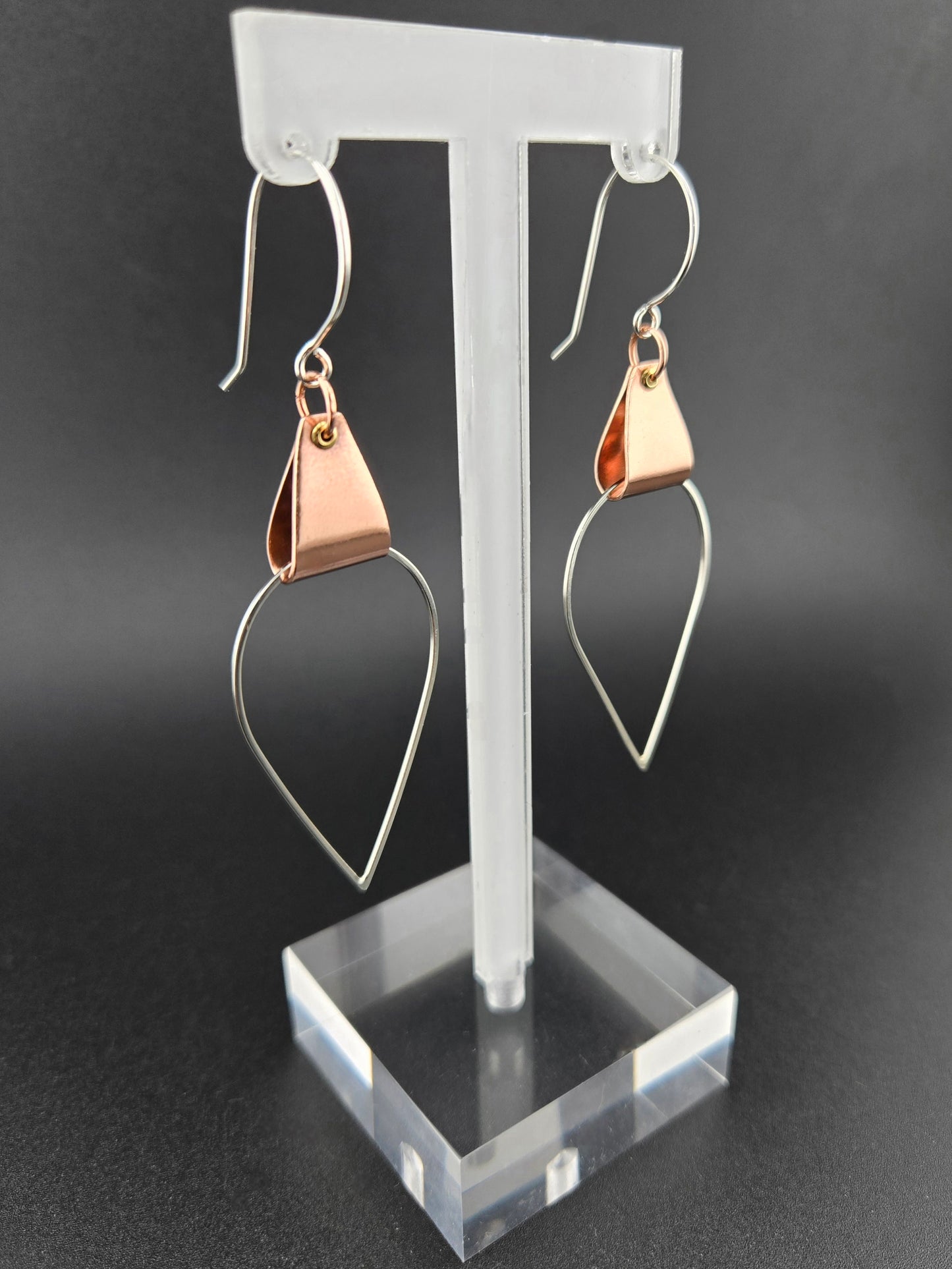 Riveted Bare Mixed Metals Drop Earrings