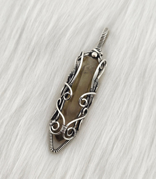 .925 Silver Wrapped Smokey Citrine Pendant