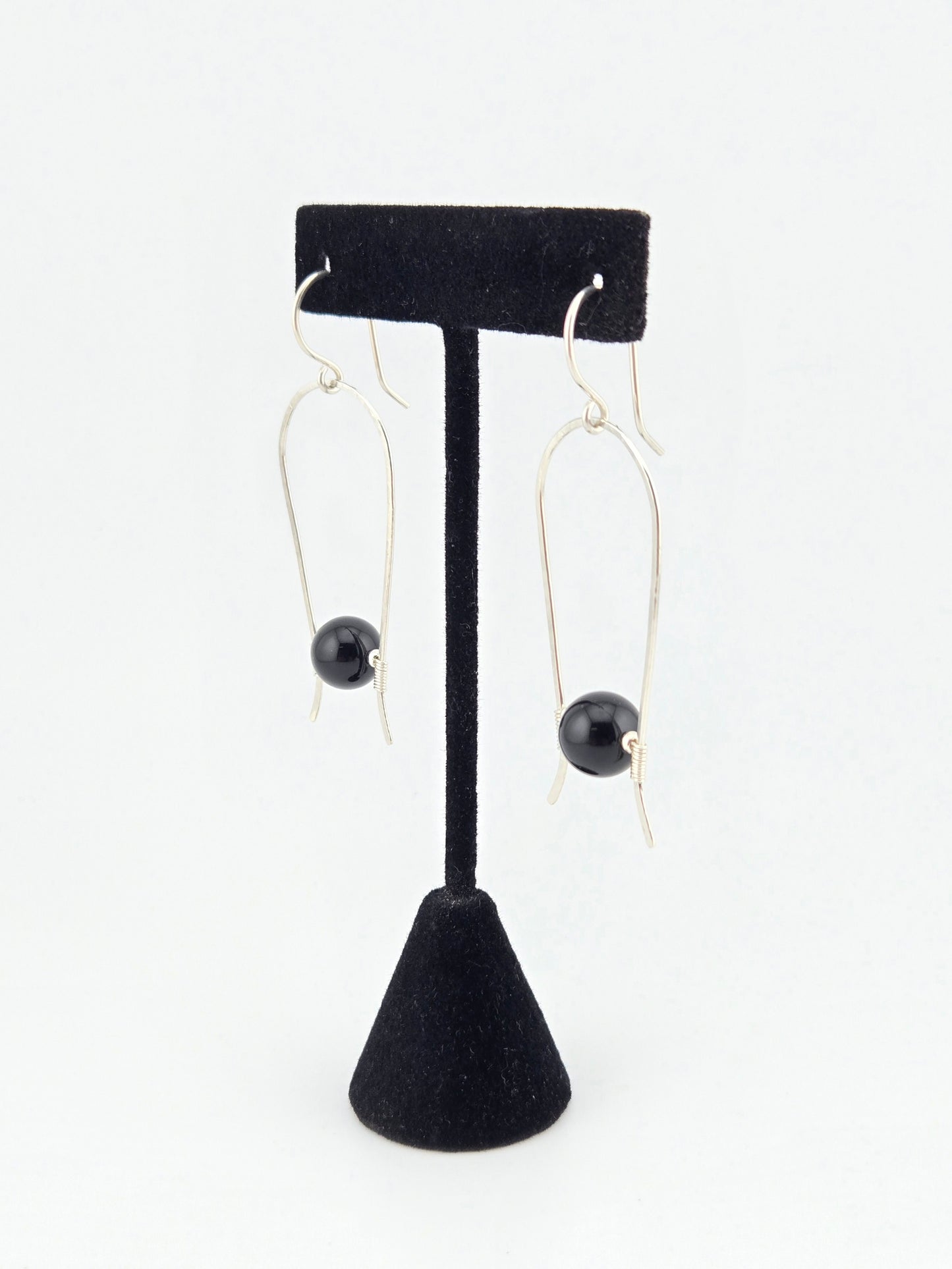 Hand Crafted .925 Silver Earrings with Black Onyx Findings