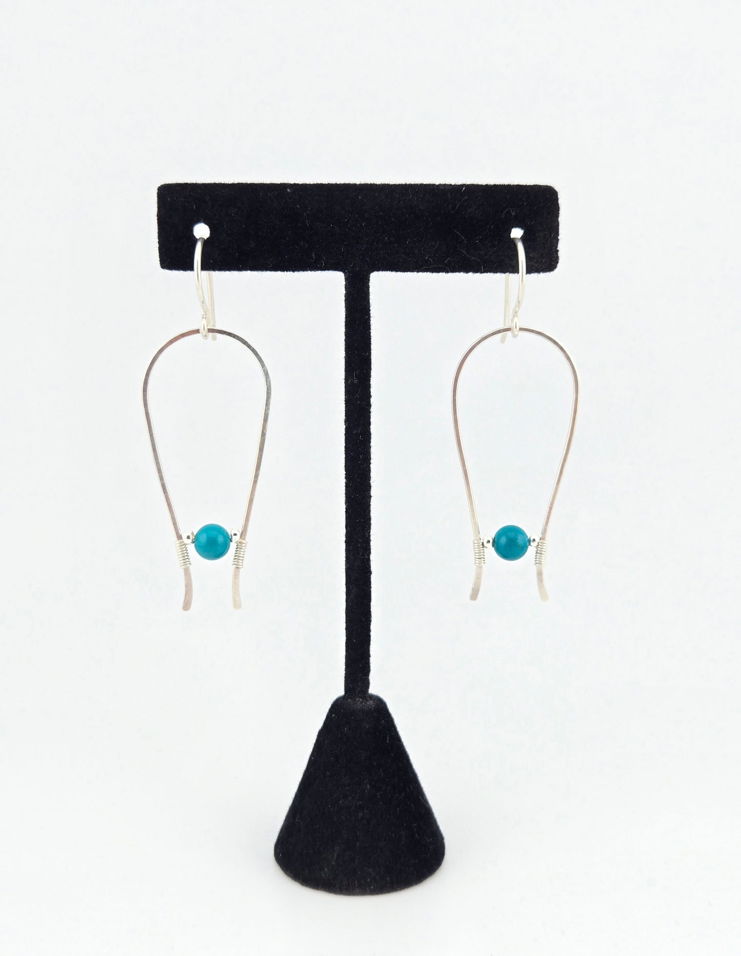 Hand Crafted .925 Silver Earrings with Turquoise Dyed Howlite Findings