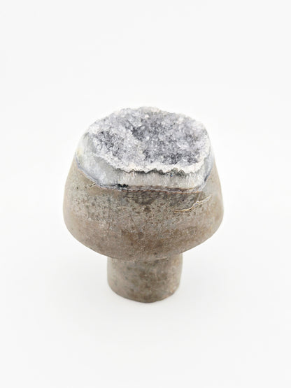 Brazilian Amethyst Mushroom Cut with Druzy Top
