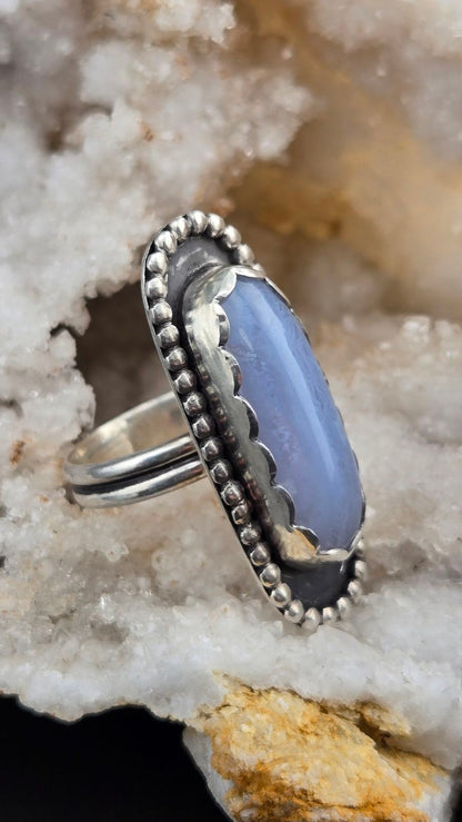 Blue Lace Agate Ring Size 8