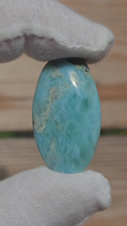 Hand Cut Larimar Cabachon
