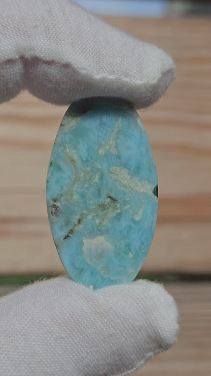 Hand Cut Larimar Cabachon