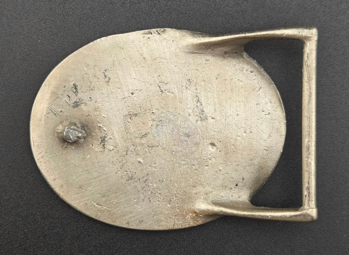 Vintage pewter belt buckle blank, fits a 52.7 × 38.5mm cabochon, 2.5" × 2" face