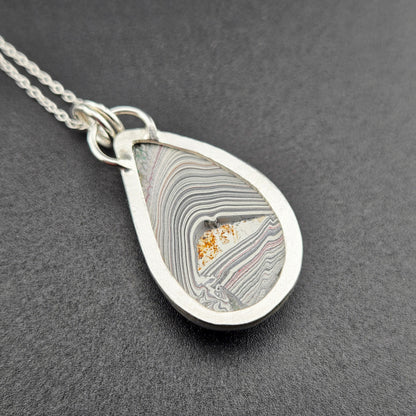 Fordite Pendant in .925 Sterling Silver