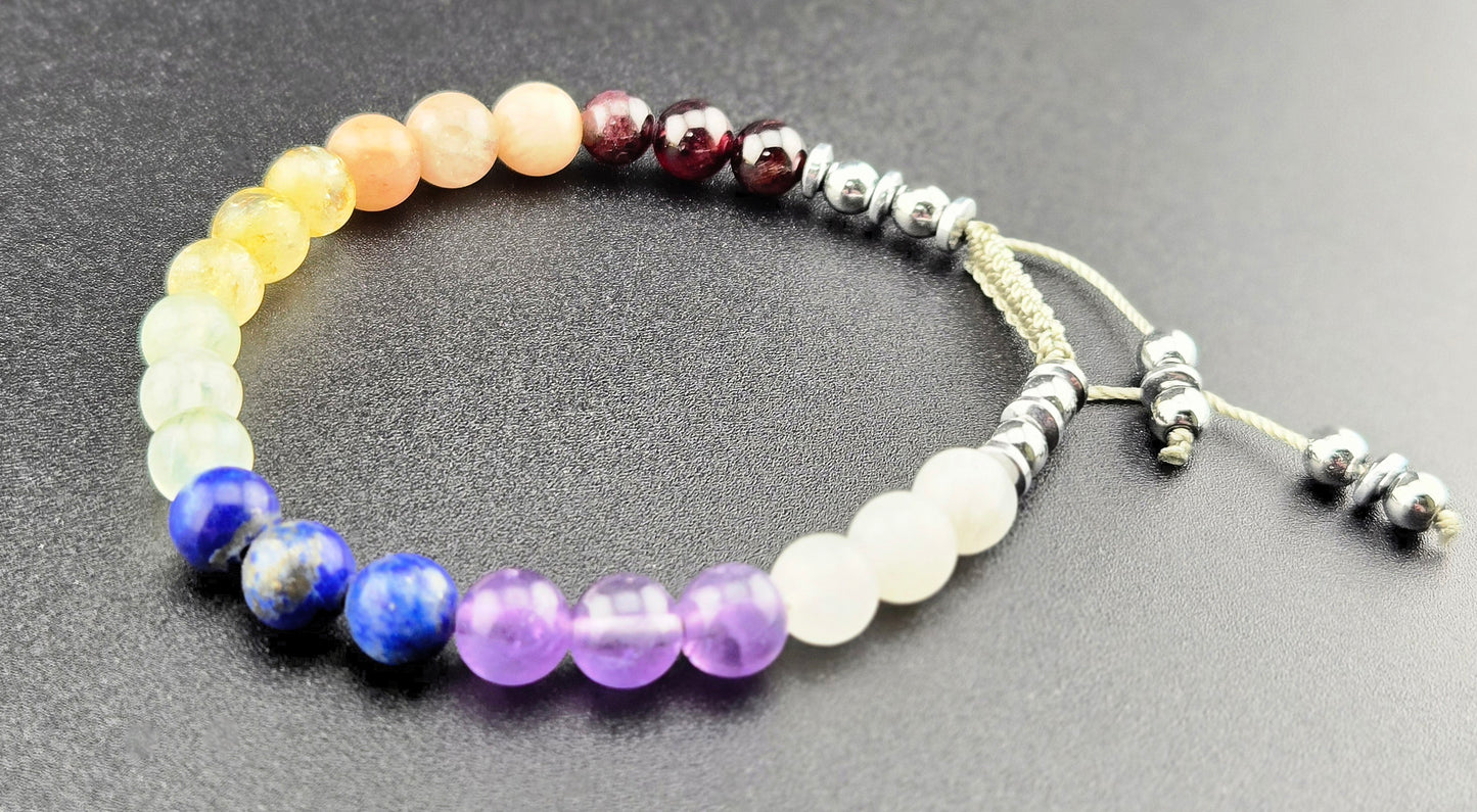 Gemstone Slip Knot Boho Stacking Bracelets