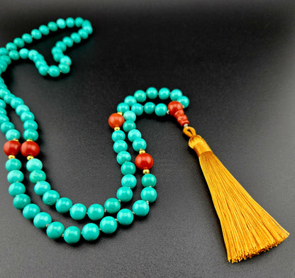 Handmade Howlite Mala Necklace