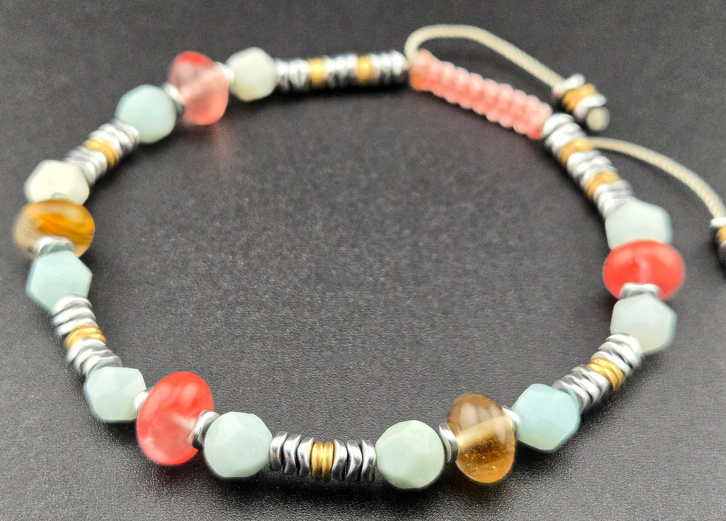 Gemstone Slip Knot Boho Stacking Bracelets