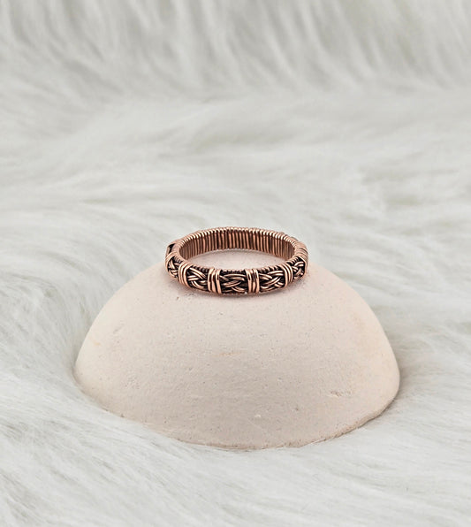 Bare Copper Braided Ring