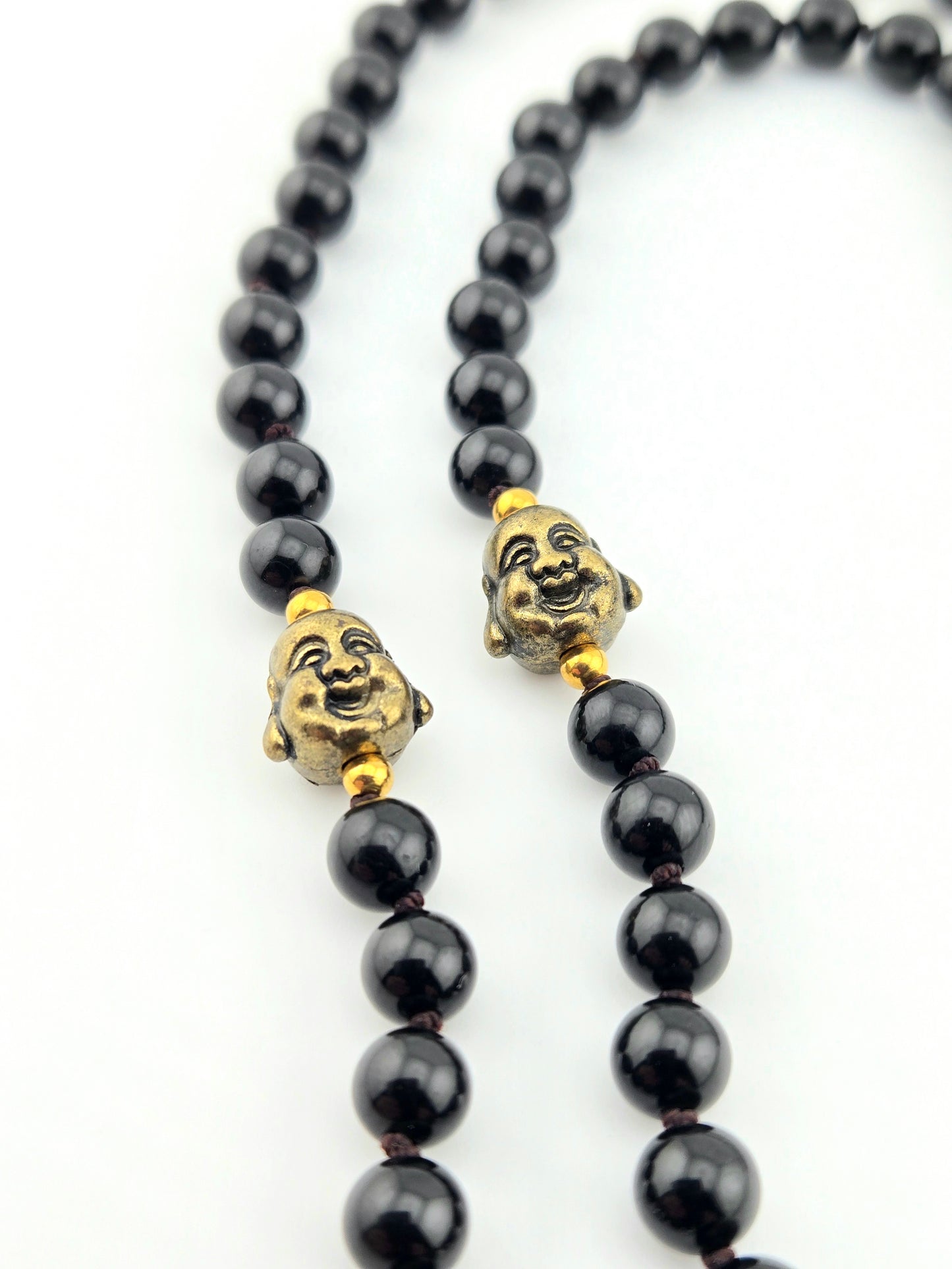 Handmade Laughing Buddha Mala Necklace