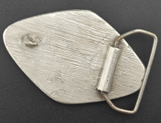 Vintage pewter belt buckle blank, fits a 23 × 30.7mm cabochon, 3.5" × 2.25" face