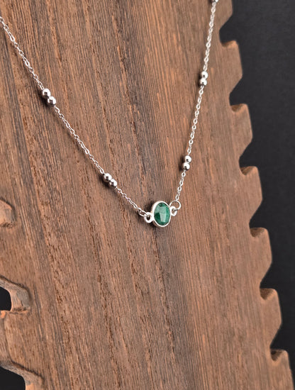 Faceted Emerald Coin Necklace
