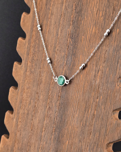 Faceted Emerald Coin Necklace