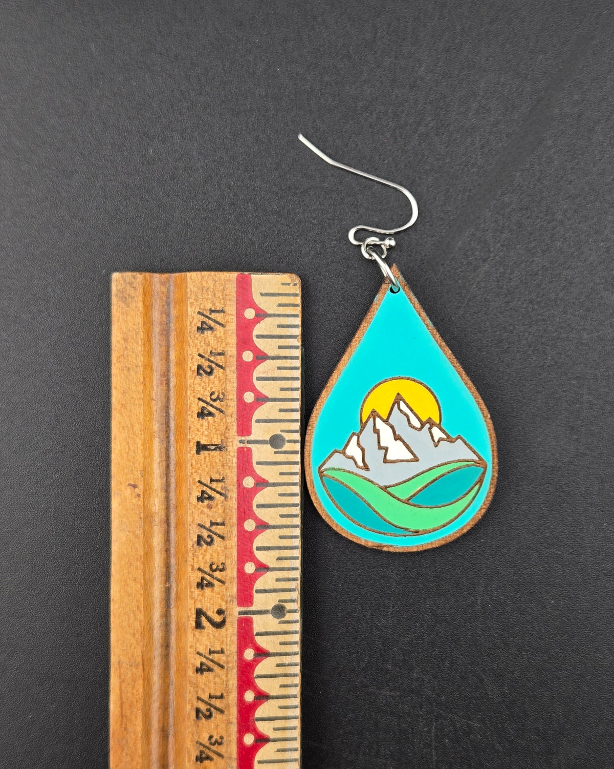 Crystal and orange flower earrings, alternate view