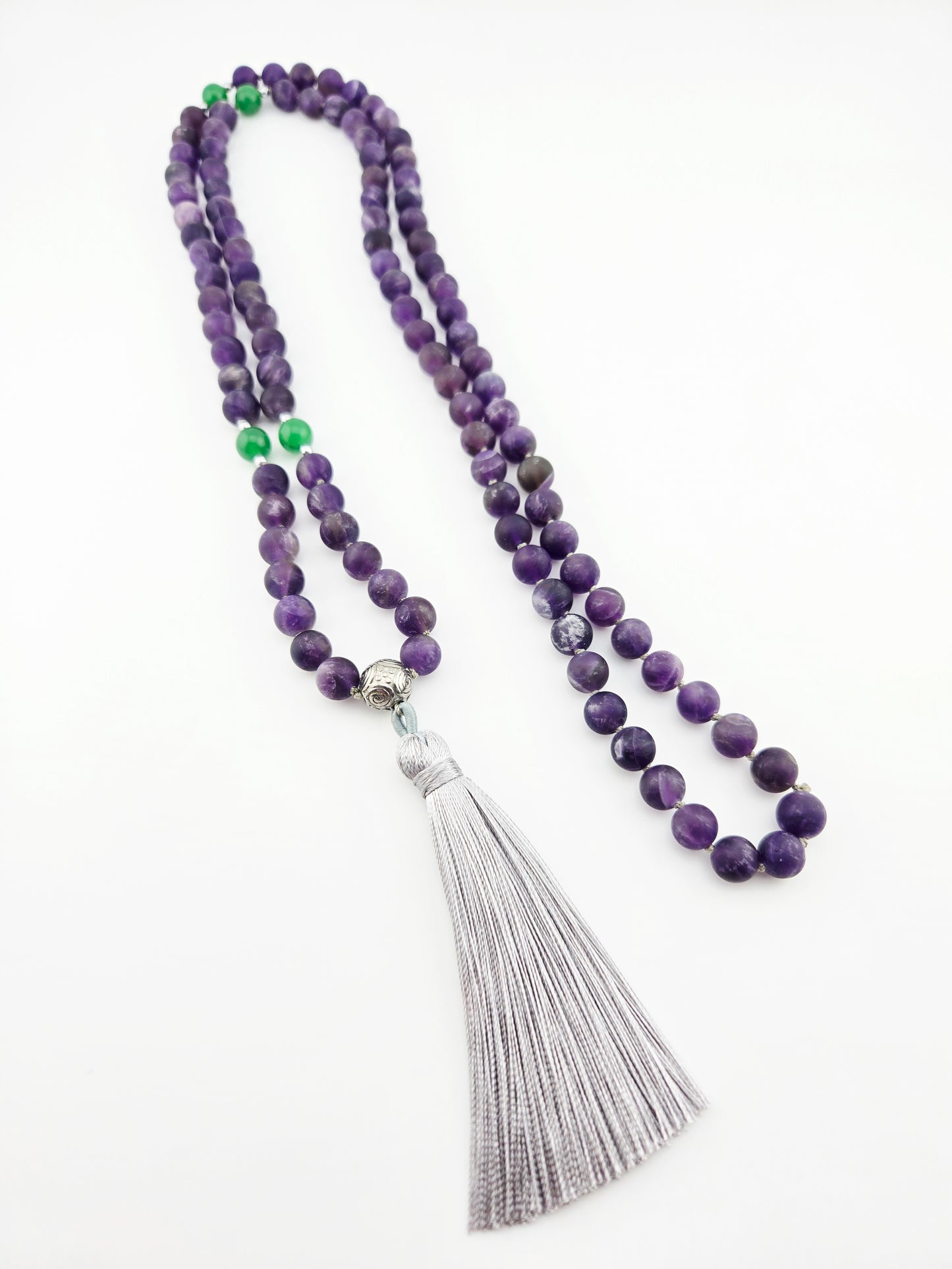 Handmade Matte Amethyst Mala Necklace