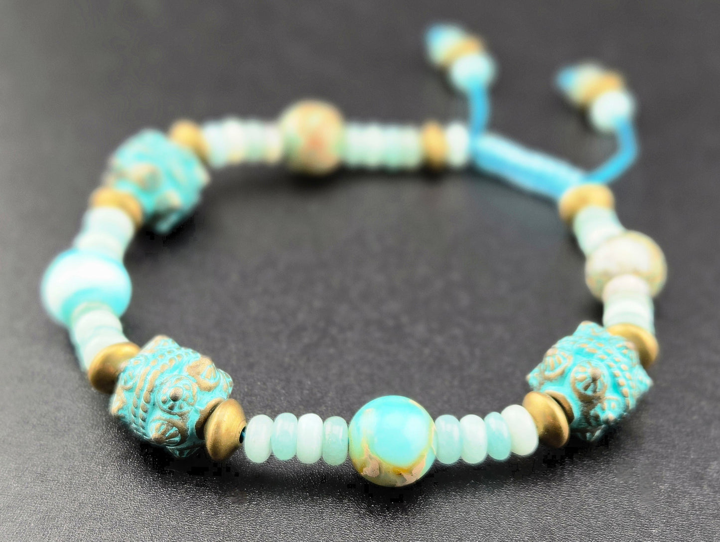 Gemstone Slip Knot Boho Stacking Bracelets