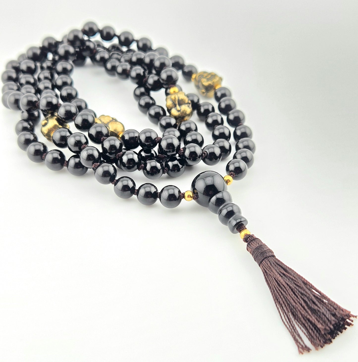 Handmade Laughing Buddha Mala Necklace
