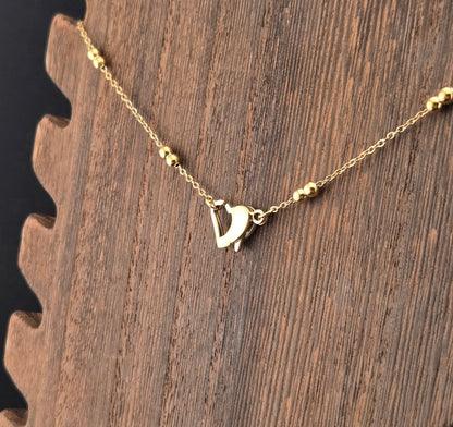 Faceted Pink Chalcedony Triangle Necklace