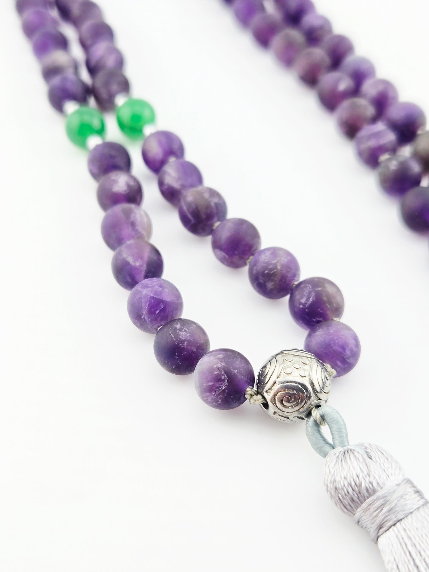 Handmade Matte Amethyst Mala Necklace