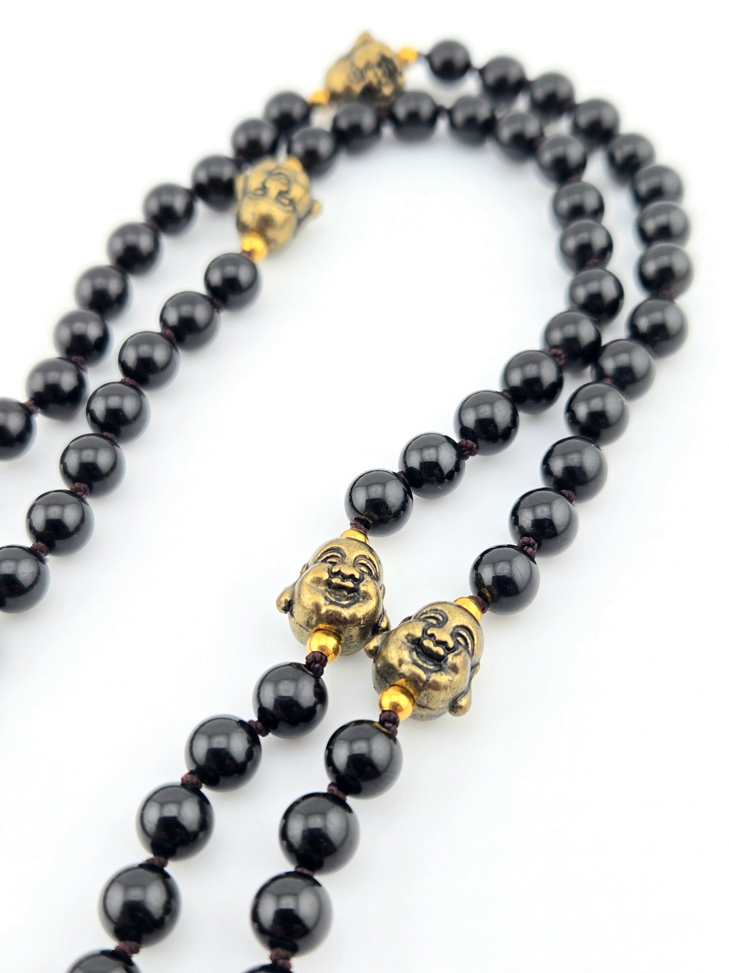 Handmade Laughing Buddha Mala Necklace