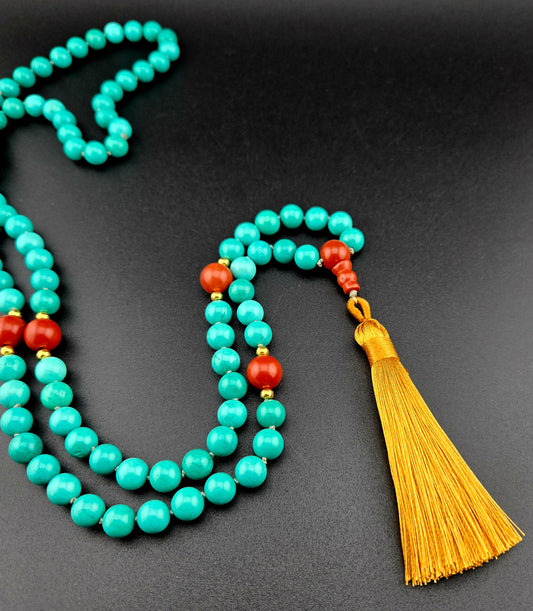 Handmade Howlite Mala Necklace