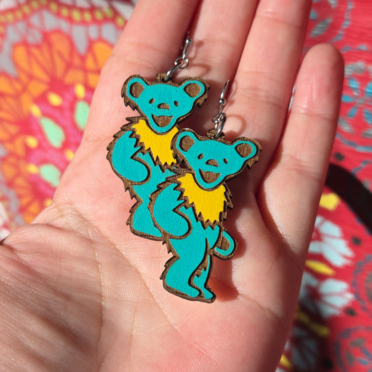 Dancing Bear (teal/yellow)