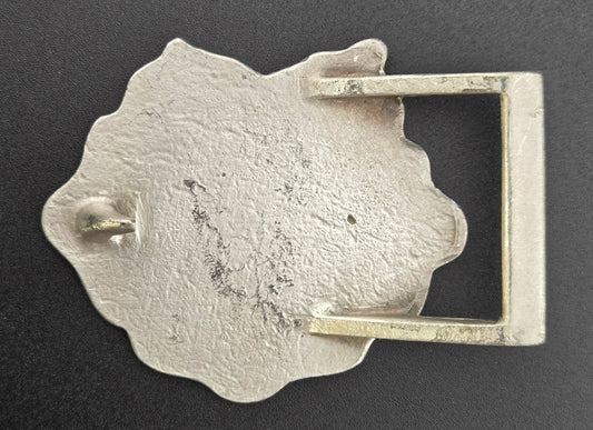 Vintage pewter belt buckle blank, fits a 26.3 × 19mm cabochon, 2.5" × 2" face