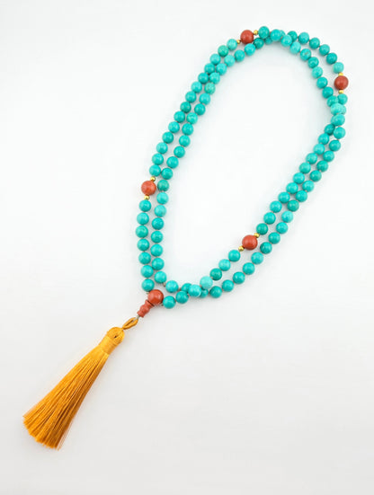 Handmade Howlite Mala Necklace