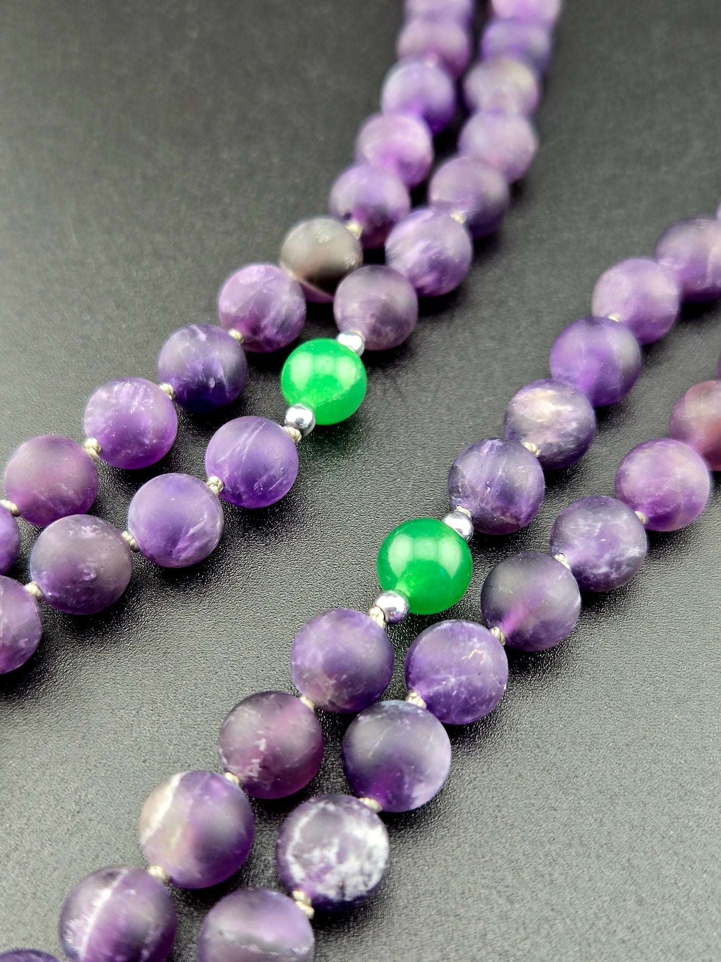 Handmade Matte Amethyst Mala Necklace