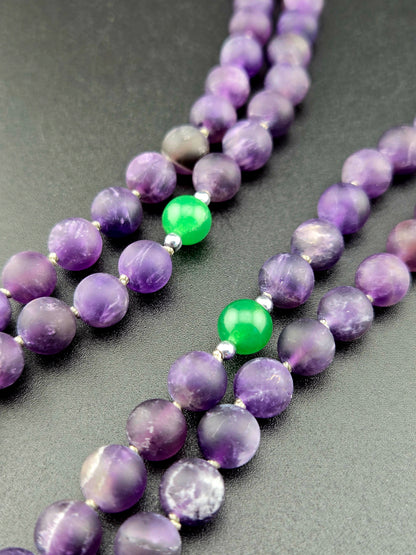 Handmade Matte Amethyst Mala Necklace